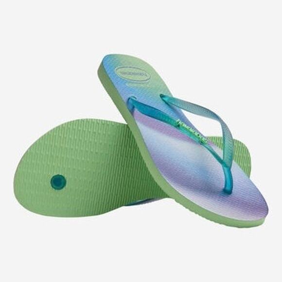 NEW Havaianas 11 12 41 42 Slim Metallic Rainbow Flip Flops Sandal Rubber Thong - Picture 3 of 12